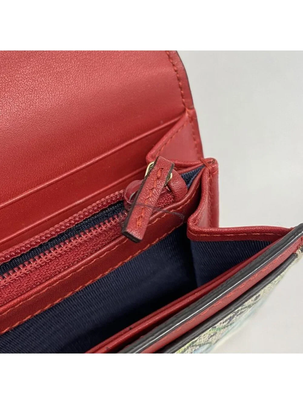 Gucci Wallet GG Blooms Navy Gold
